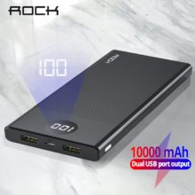 Внешний аккумулятор ROCK 10000 мАч для Xiaomi Mi 9 8 iPhone
