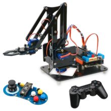 4DOF DIY робот-рука набор обучающая Роботизированная коготь набор механическая рука для Arduino R3, PS2/2,4G Беспроводное управление, Scracth Программирование