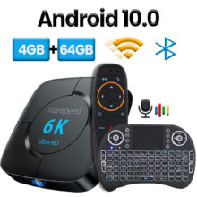 Transpeed Android 10,0 телевизионная коробка с Bluetooth Google Voice Assistant 6K 3D Wifi 2,4G & 5,8G 4 Гб RAM 64G Play Store очень быстрая коробка BoxTop