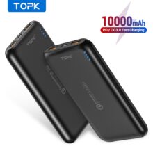 TOPK 10000mAh Power Bank 18W быстрая зарядка 3,0 Type C PD Быстрая зарядка внешний аккумулятор зарядное устройство для мобильных телефонов