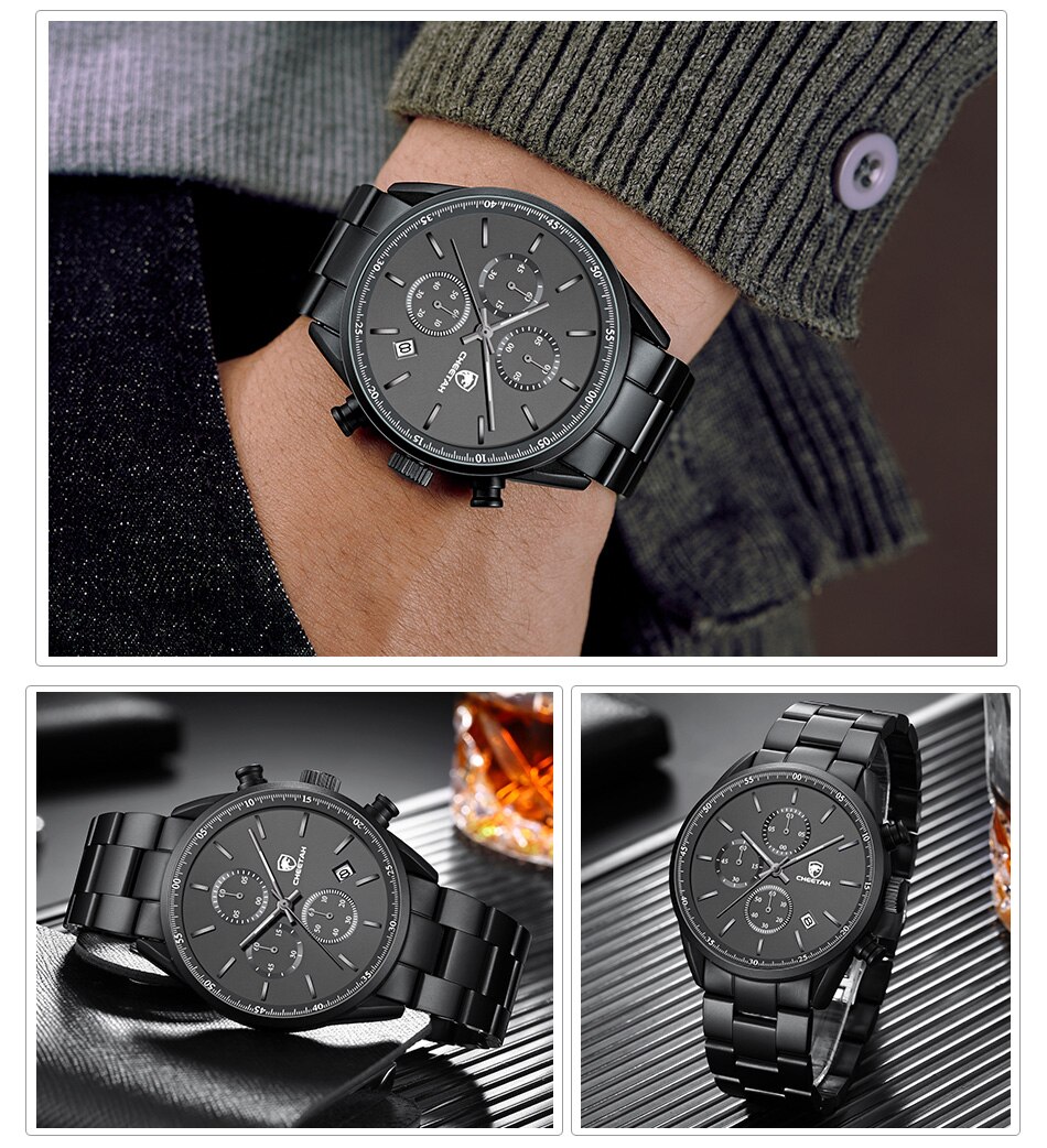Мужские кварцевые наручные часы, водонепроницаемые, с гепардом, из нержавеющей стали, повседневные, спортивные, 2021