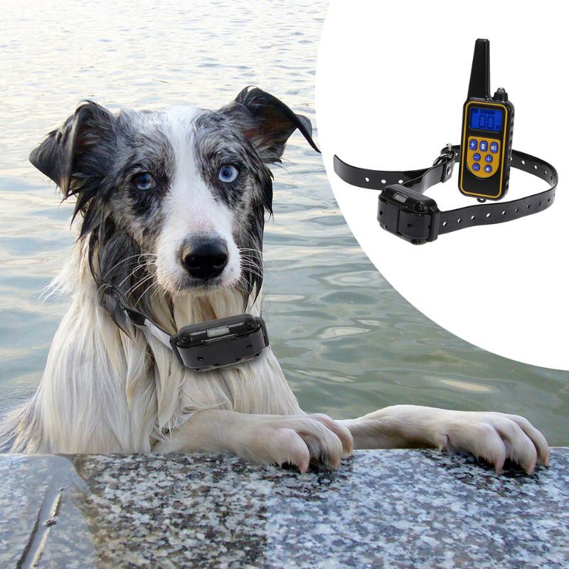 Ошейник для дрессировки собак перезаряжаемый, водонепроницаемый, с ЖК-дисплеем, дистанционное управление, электрошоковый ошейник для дрессировки собак