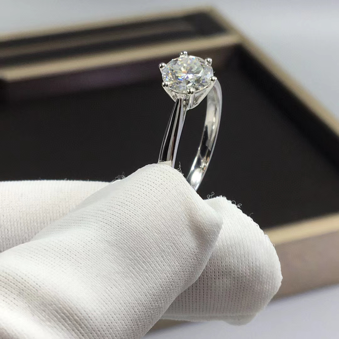 100% настоящий Муассанит обручальные кольца, Платиновое серебро, 1 карат, 2 карата, 3 карата, обручальные кольца с бриллиантами, классическое кольцо с 6 зубцами