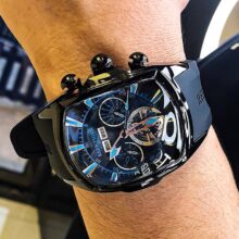 Мужские спортивные часы Reef Tiger/RT, большие светящиеся Аналоговые часы с турбийоном, сине-розовое золото, часы RGA3069
