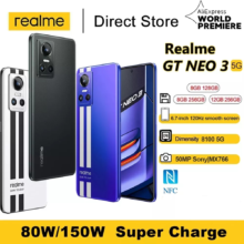 Смартфон realme GT Neo 3, восемь ядер, экран 8100 дюйма, 80/6,7 Вт