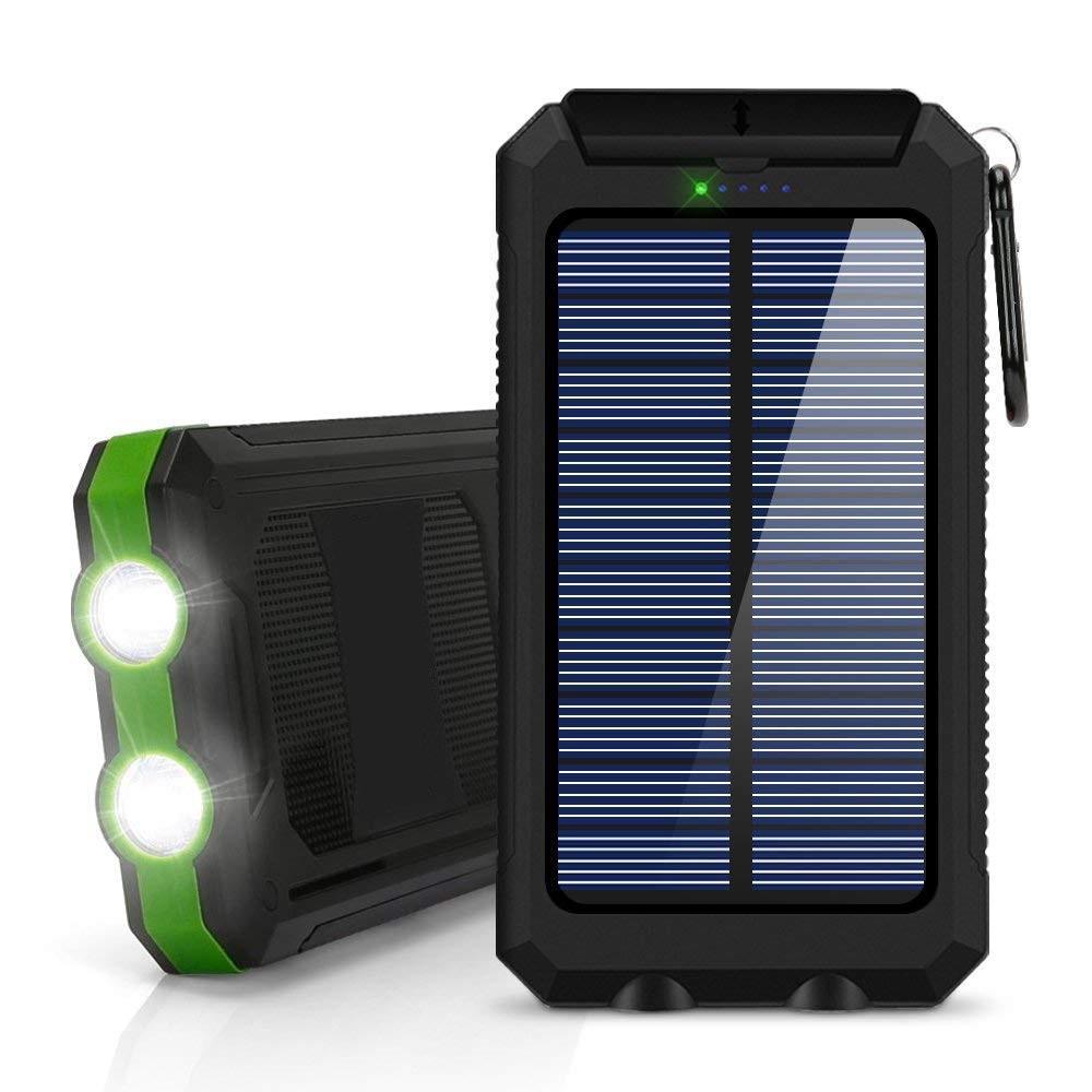 Внешний аккумулятор на солнечной батарее с светодиодный USB-портами, 80000 мАч